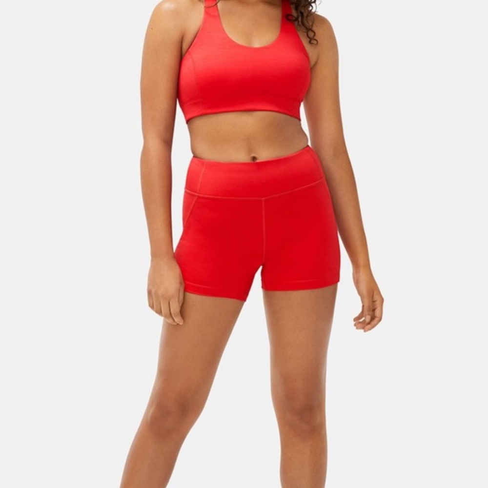 Outdoor Voices red 3.5 inch Techsweat shorts